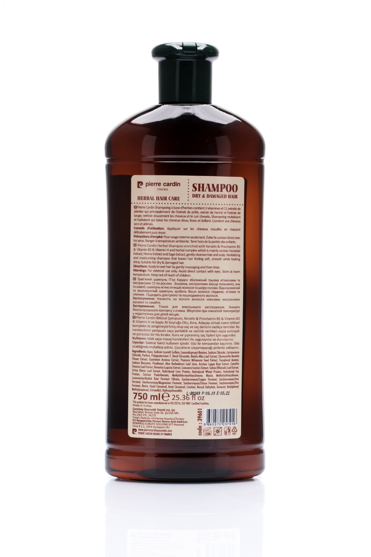Pierre Cardin Herbal Shampoo For Dry & Damaged Hair - 750ml
