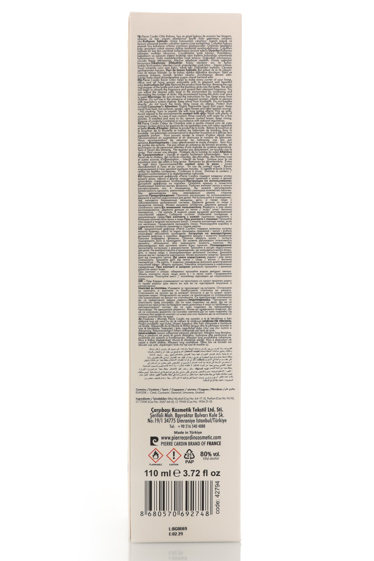 Pierre Cardin Reed Diffuser - Lavender