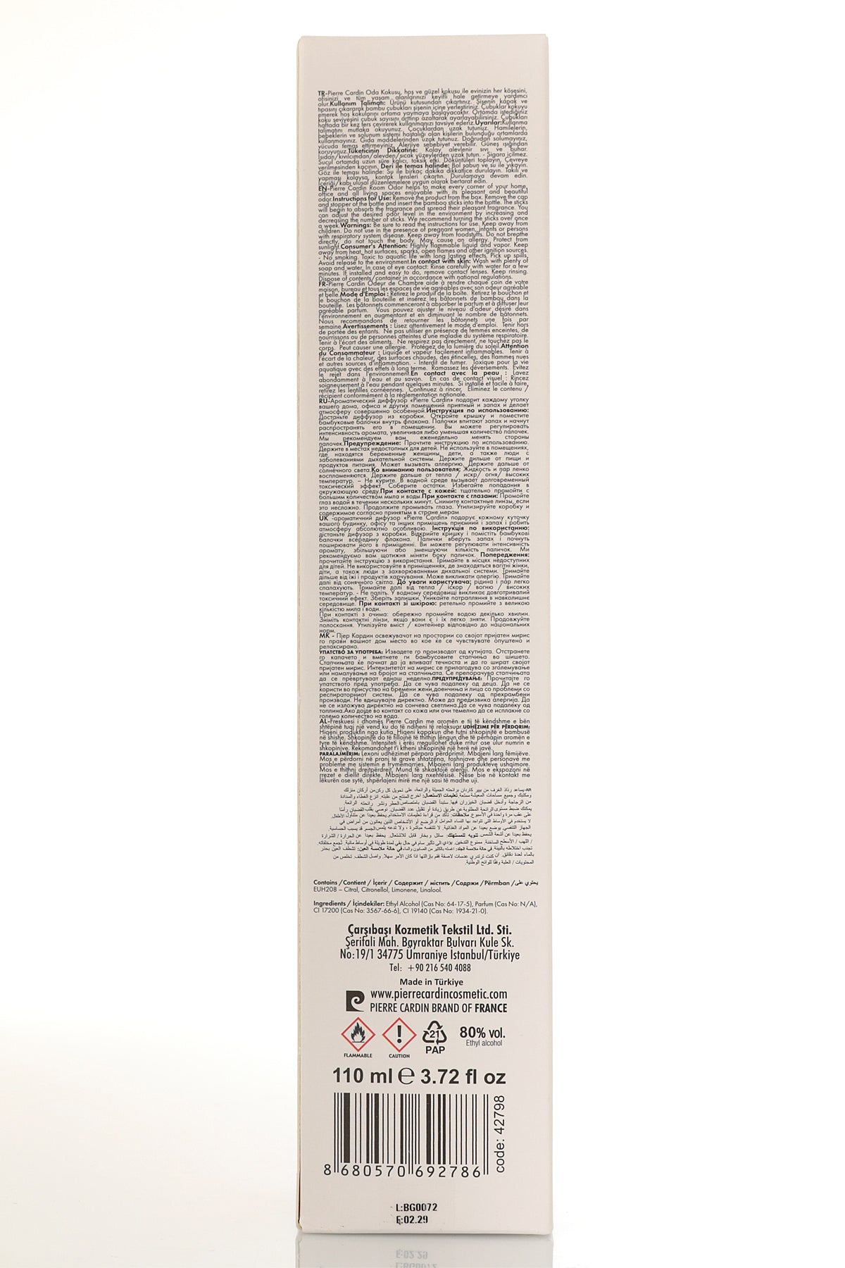 Pierre Cardin Reed Diffuser - Orange