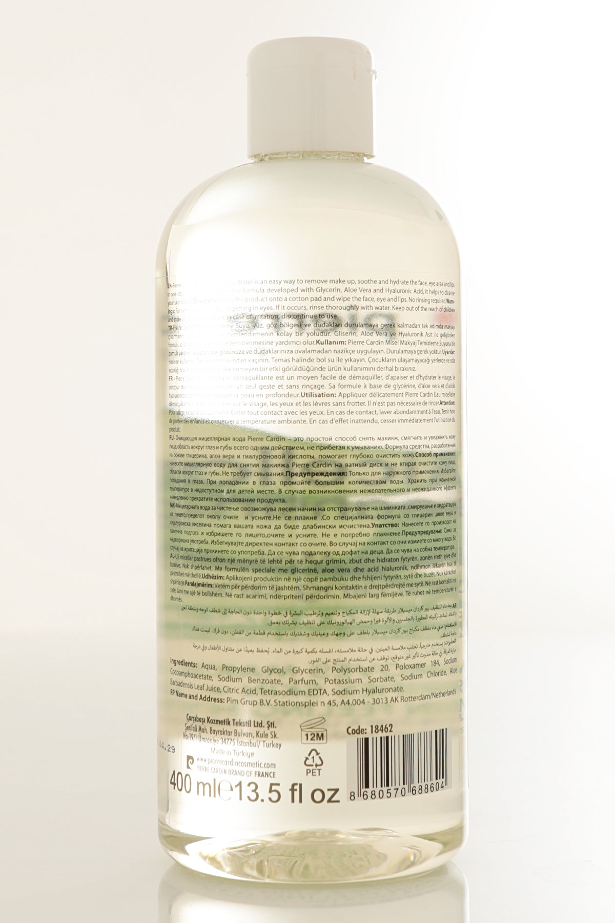 Pierre Cardin Cleansing Micellar Water with Aloe Vera & Hyaluronic Acid - 400ml