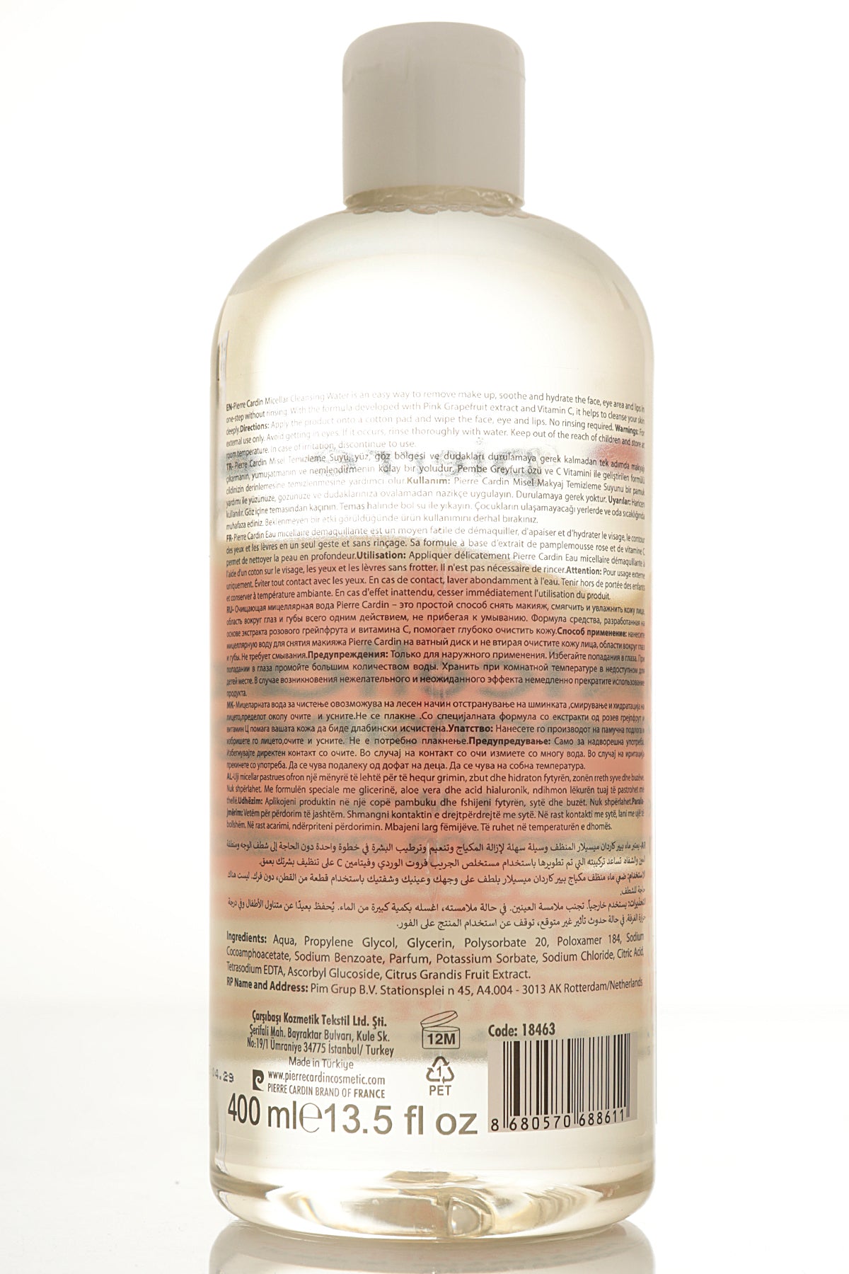 Pierre Cardin Cleansing Micellar Water with Pink Grapefruit & Vitamin C - 400ml