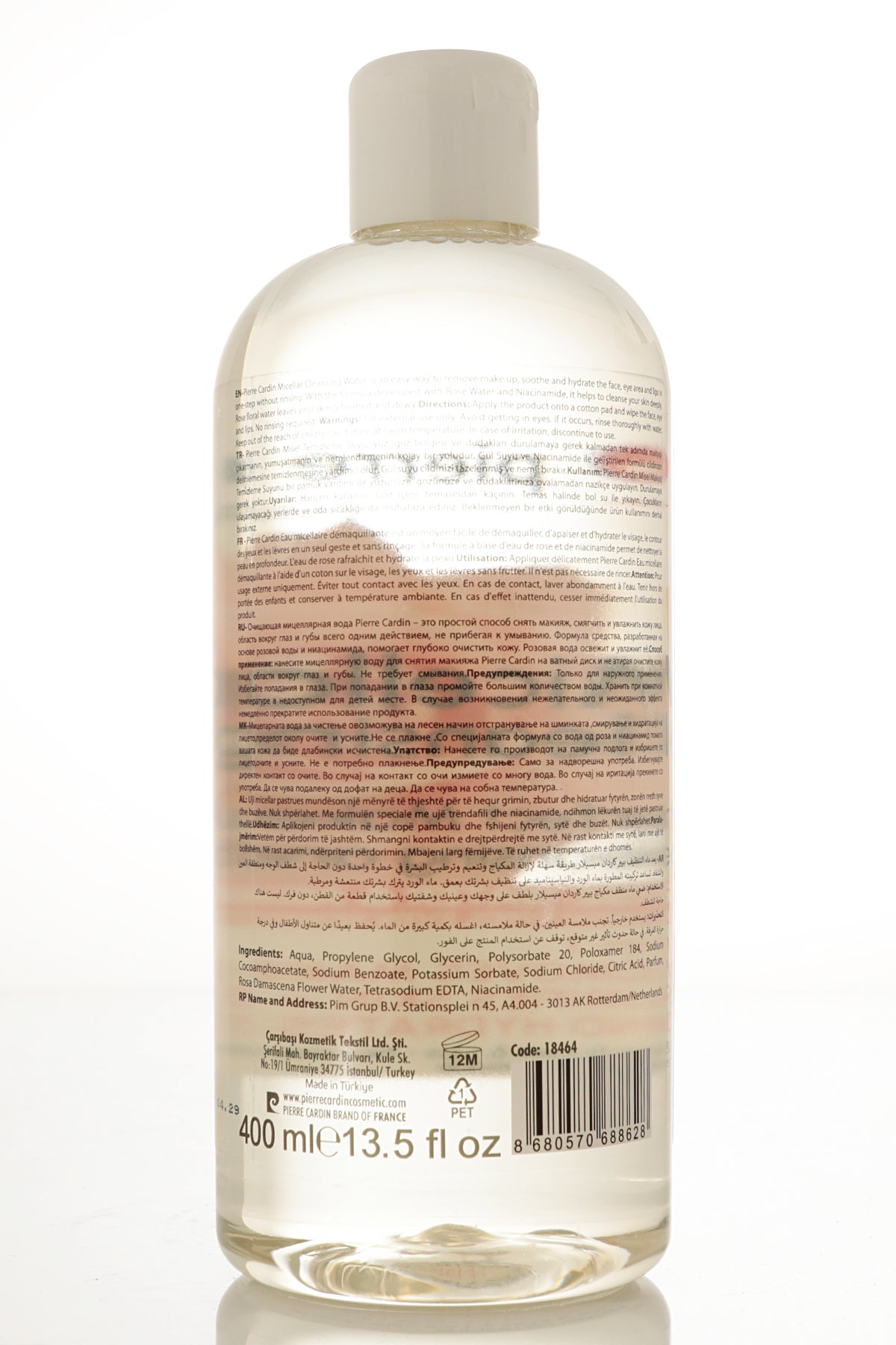 Pierre Cardin Cleansing Micellar Water with Rose Water & Niacinamide - 400ml