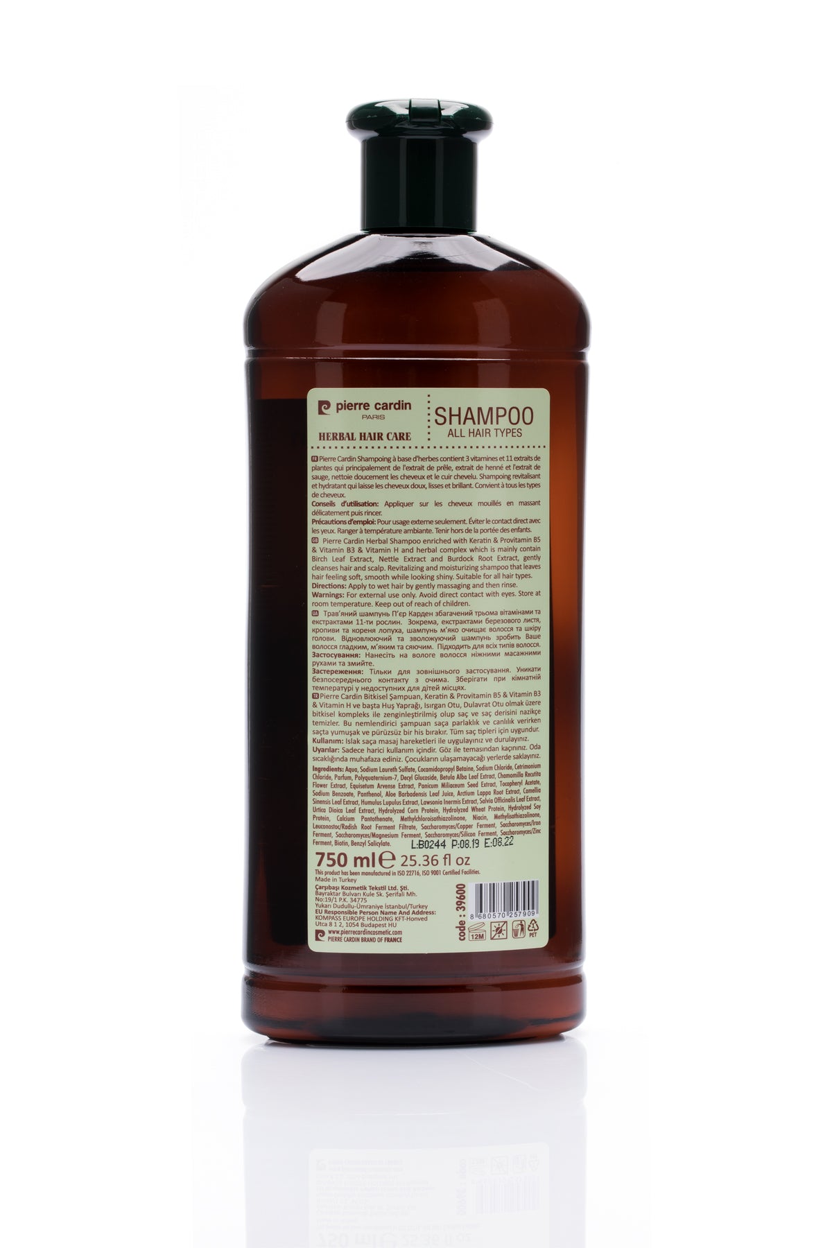 Pierre Cardin Herbal Shampoo For All Hair Types - 750ml