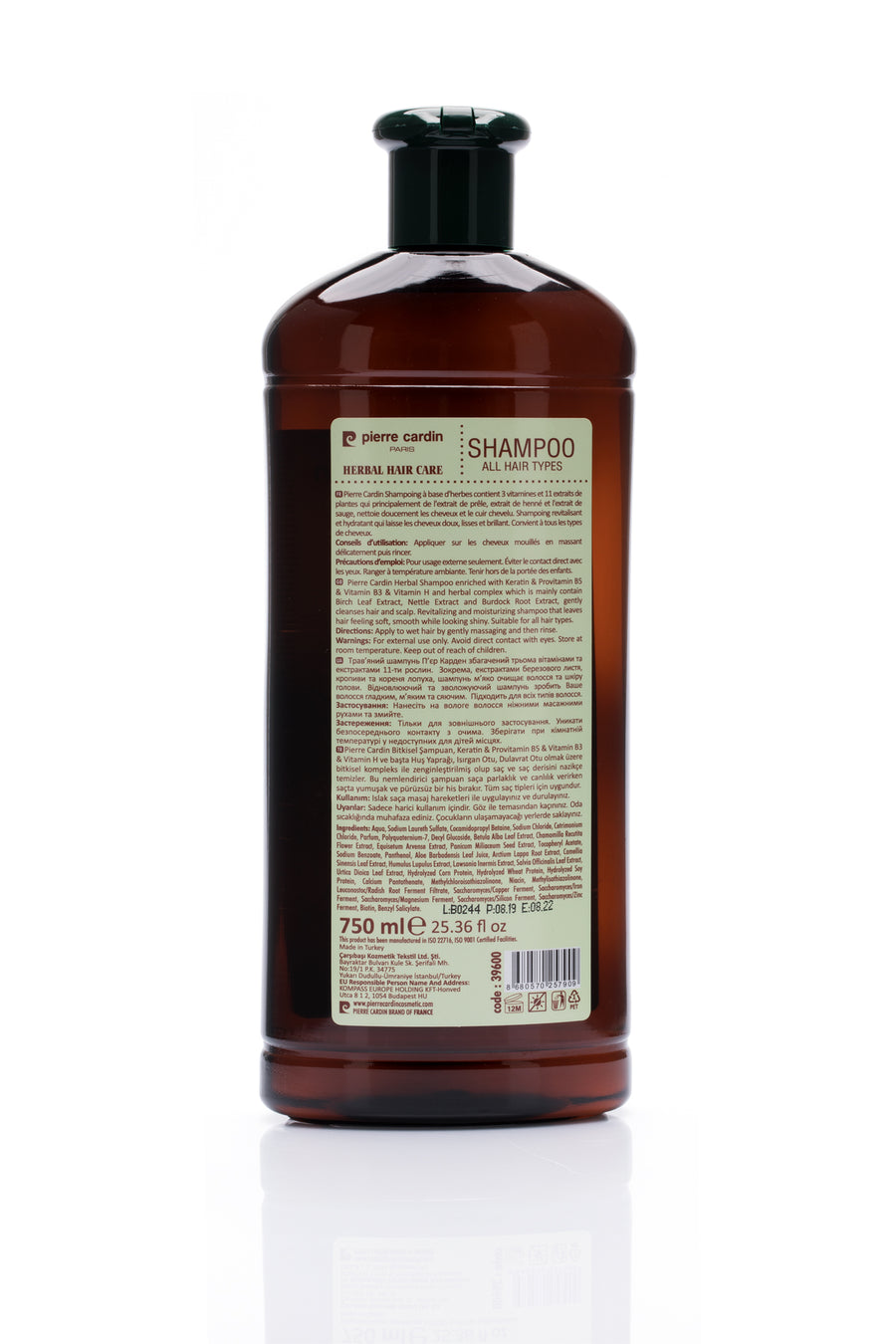 Pierre Cardin Herbal Shampoo For All Hair Types - 750ml