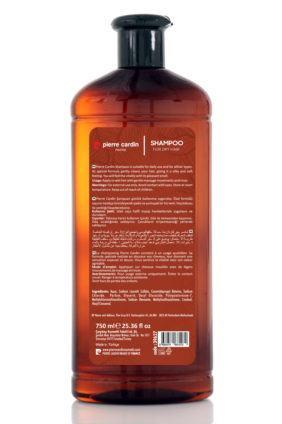 Pierre Cardin Ultimate Hair Care Shampoo For Dry Hair - 750ml