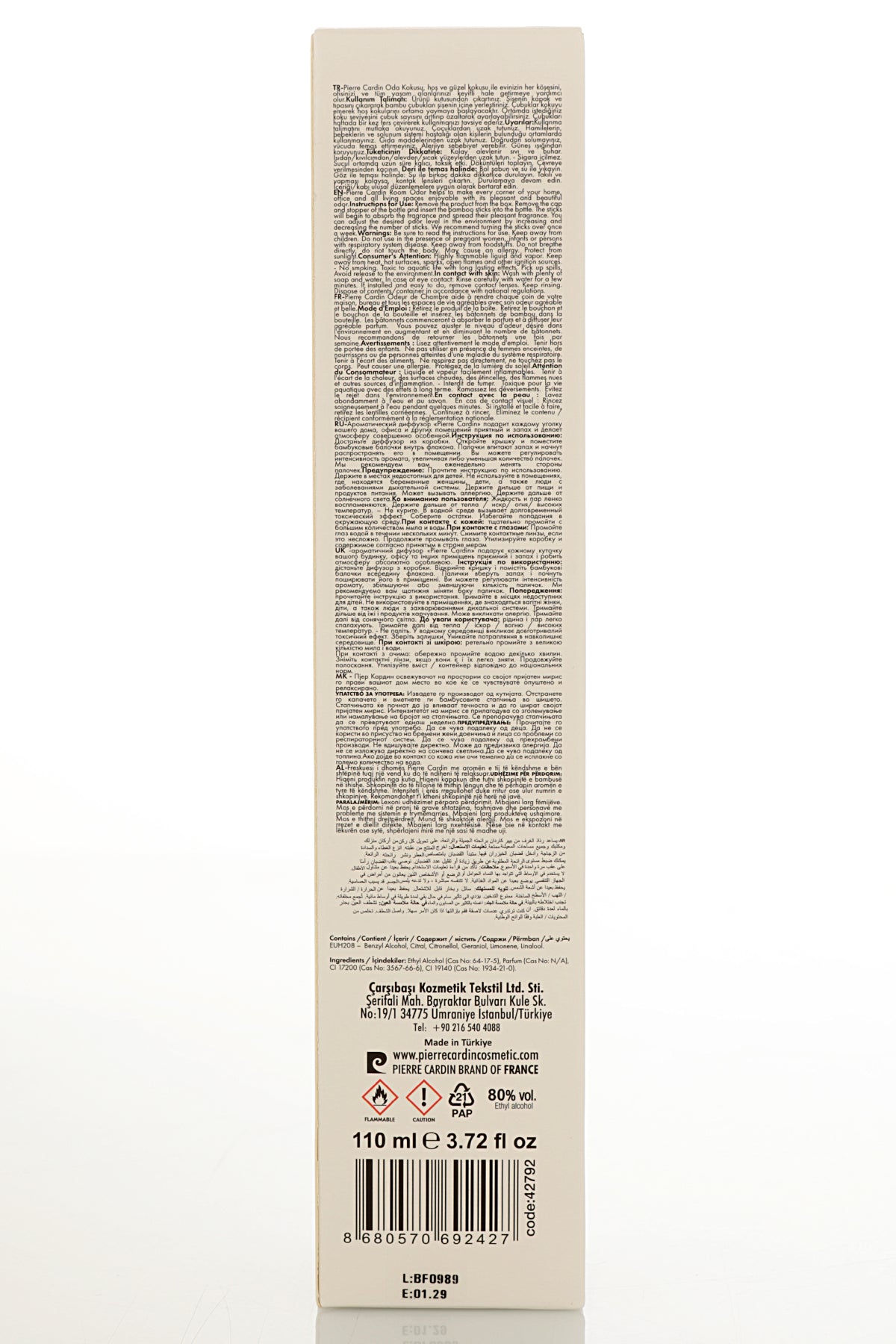 Pierre Cardin Reed Diffuser - Blackberry