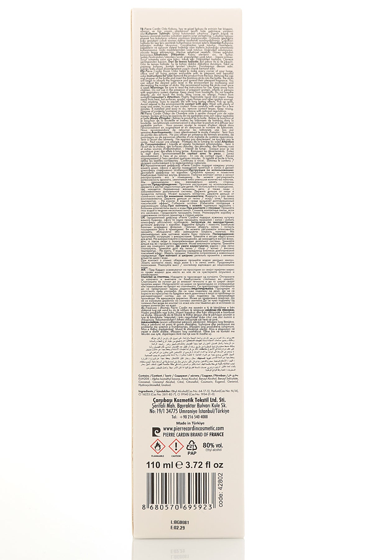 Pierre Cardin Reed Diffuser  - Powder