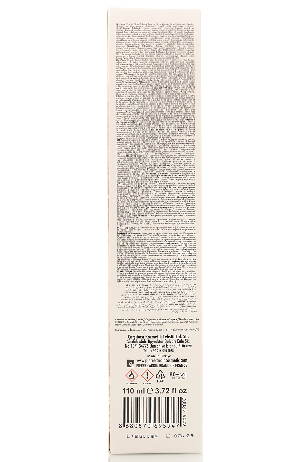 Pierre Cardin Reed Diffuser - White Flowers