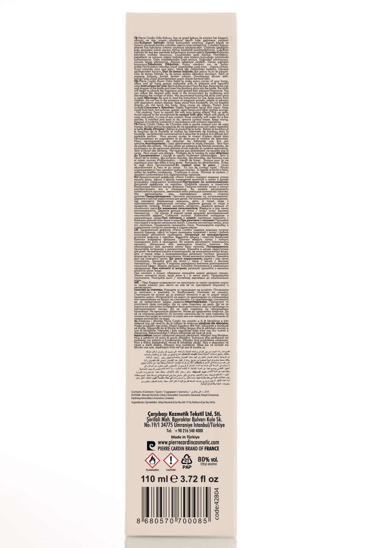 Pierre Cardin Reed Diffuser - Amber